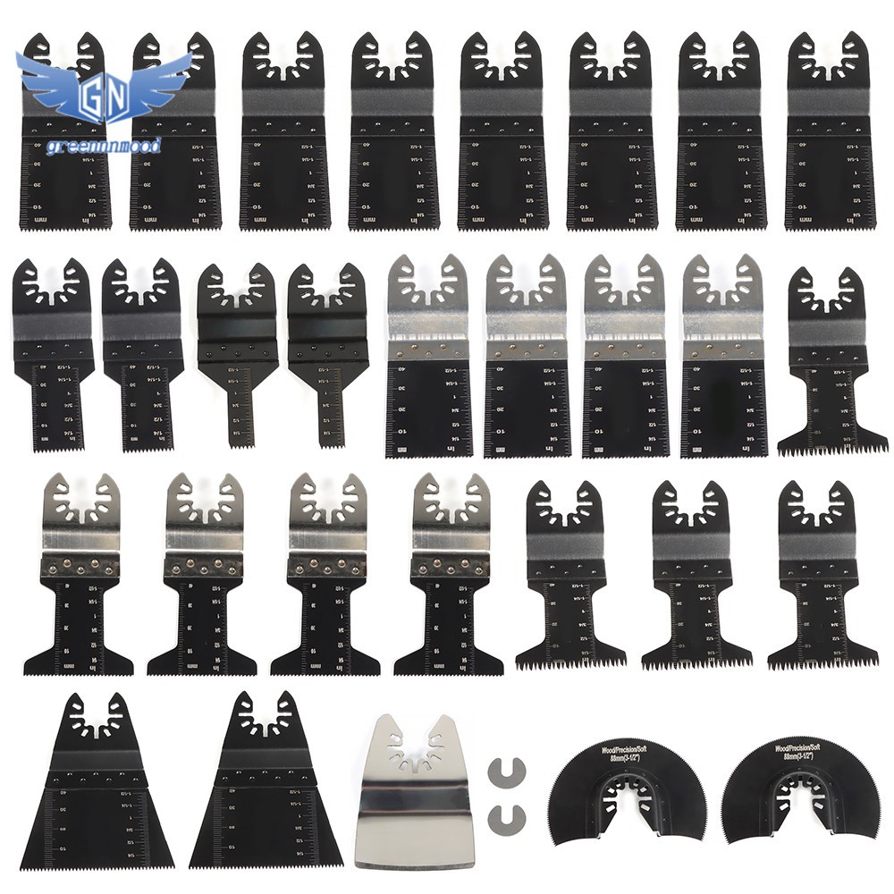 31 Pcs Universal Quick Release Multitool Oscillating Saw Blades Accessories Kit
