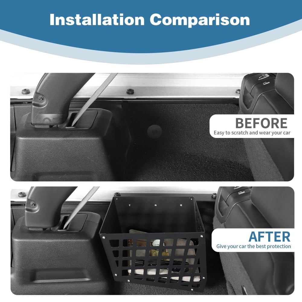 for Jeep JLU Trunk Left Side Cargo Rack Shelf Organizer Modular Storage Box B...
