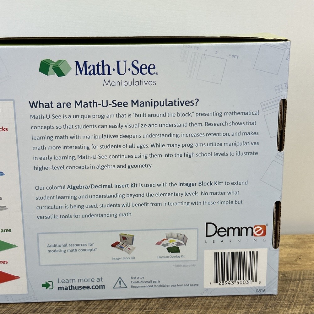 Complete- Math U See Algebra Decimal Insert Kit - Homeschool Demme Math