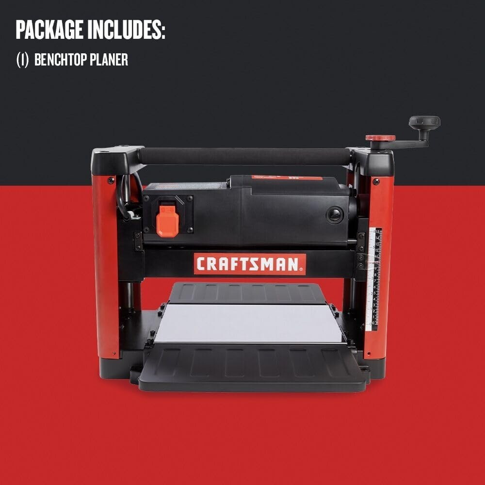 CRAFTSMAN Planer, 15 Amp, for Benchtops, Two Knife Solid Steel Cutter Head