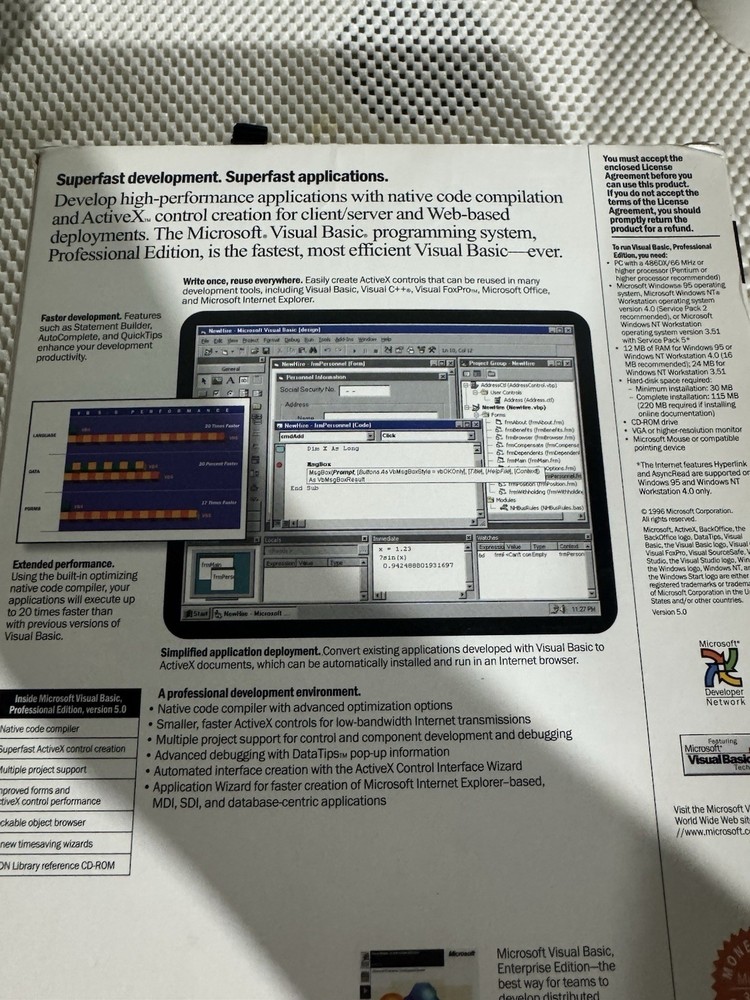 Microsoft Visual Basic Professional Version 5