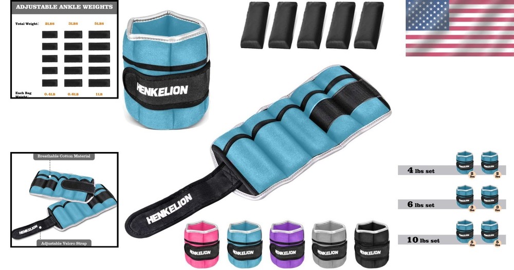 1 Pair Adjustable Ankle & Wrist Weights for Enhanced Training Experience
