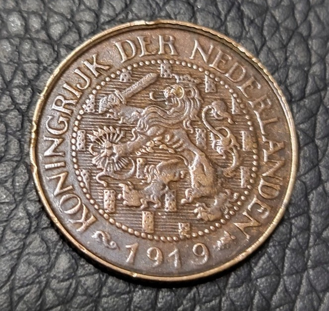 1919 Netherlands 1 Cent Coin