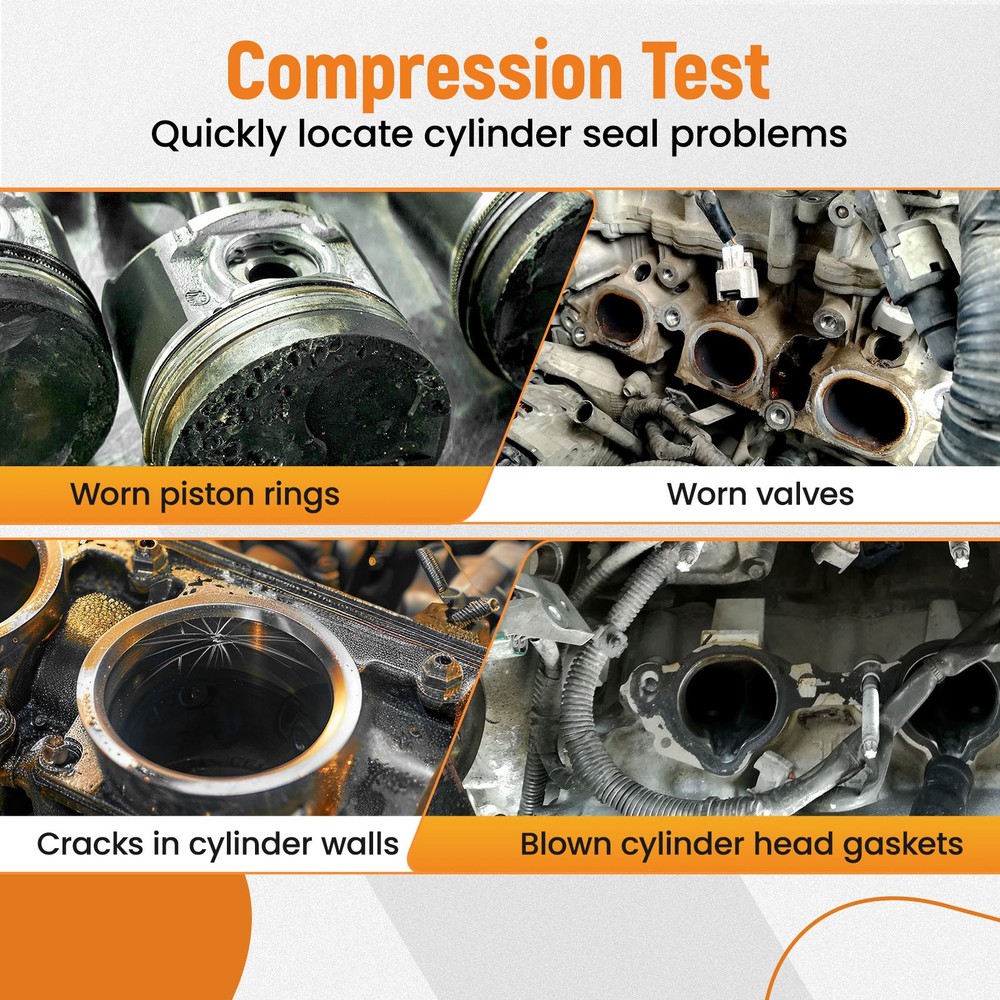 Engine Cylinder Compression Gauge Tester Kit Gas Engine Diagnostic Test Tools