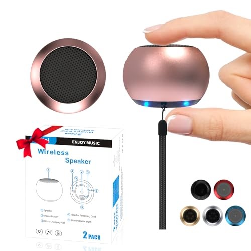 2Pack Portable Mini Speaker, Bluetooth Tiny Speaker,Wireless Micro Speaker Pink