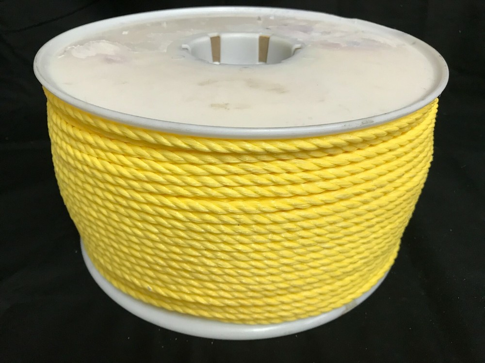 1/4" X 600' Yellow Polypropylene Rope Poly Boat Dock Work Tree 3-Strand Twisted