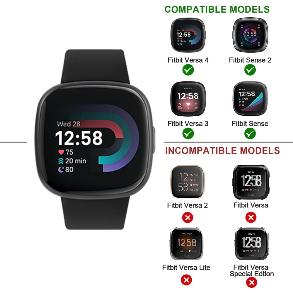 6 PACK Bands Compatible with Fitbit Versa 4 / Versa 3 / Fitbit Sense 2 / Sens...