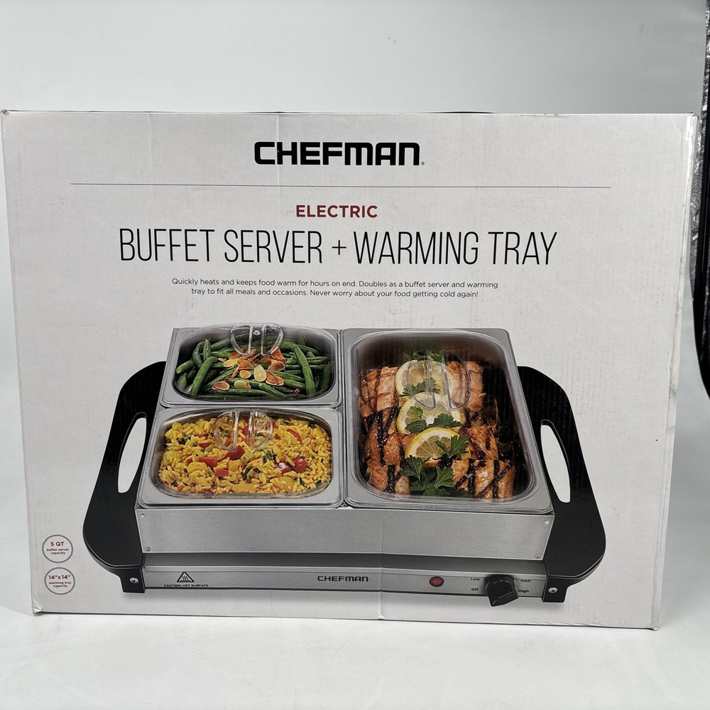 Chefman Electric Buffet Server + Warming Tray (Open Box)