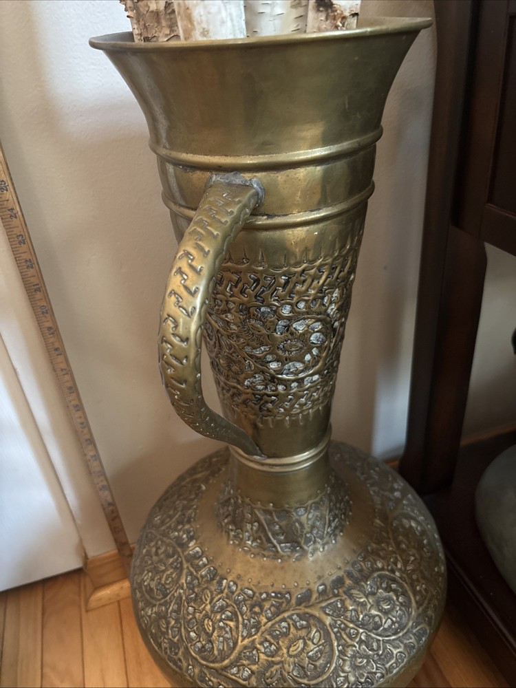 Vintage Hammered Brass Ewe 29.5” TALL