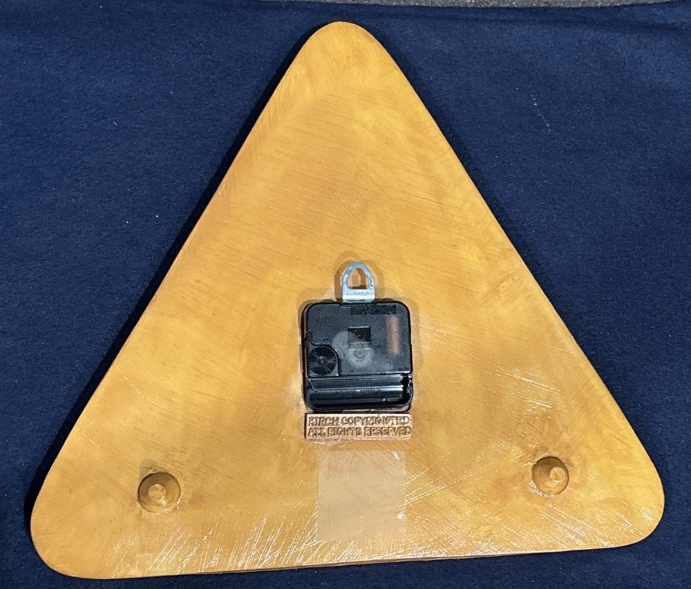 Vintage Kirch Billiards Pool Wall Clock Triangle Shape Rack- Pool Balls -WORKS