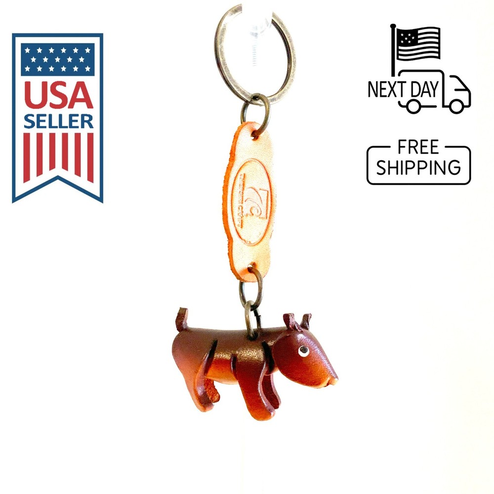 Bull Terrier Handmade Leather Keyring