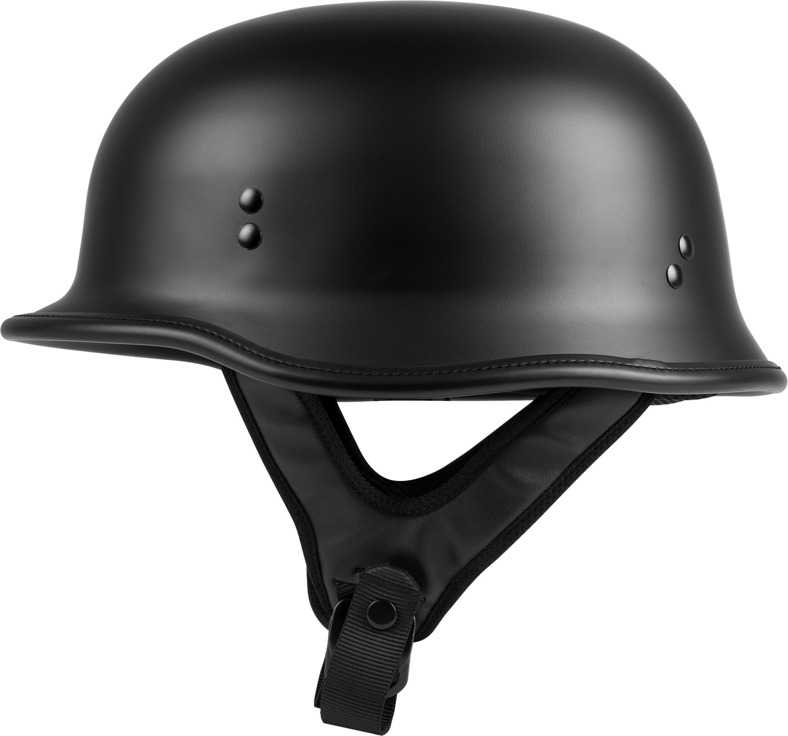 Highway 21 9mm German Motorcycle Half Helmet Matte Black