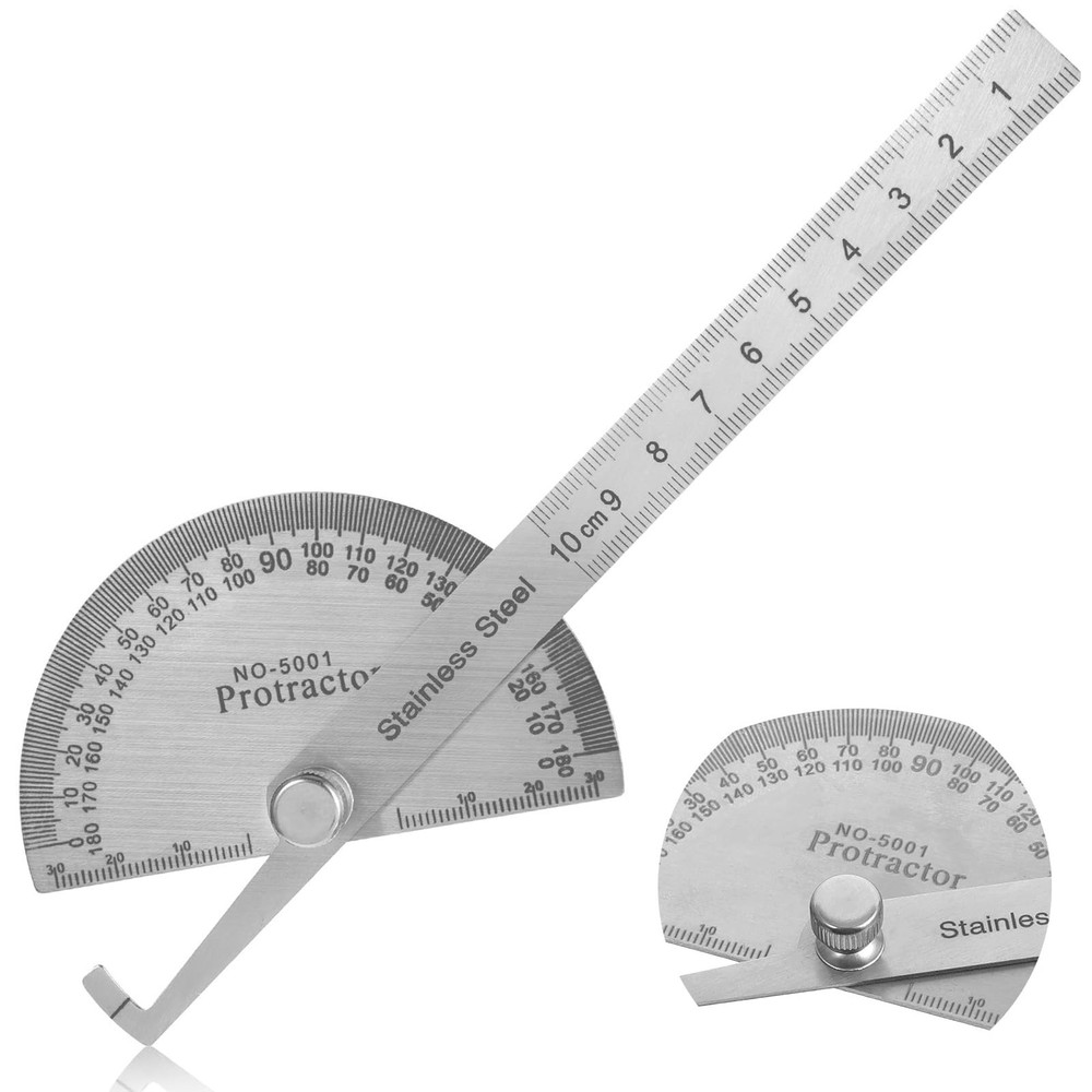 Stainless Steel Angle Protractor Miter Protractor Angle Finder 0180 Degrees 1...