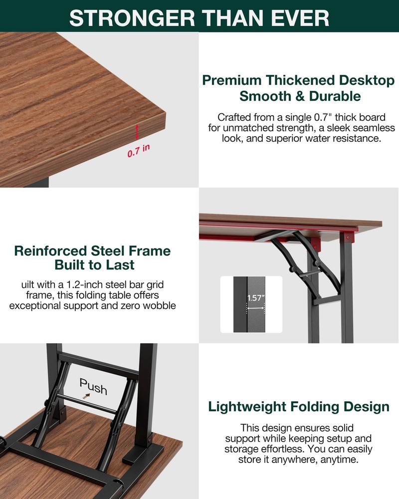 Frylr Small Folding Computer Desk – Portable 35.8 Inch Foldable Laptop Tab