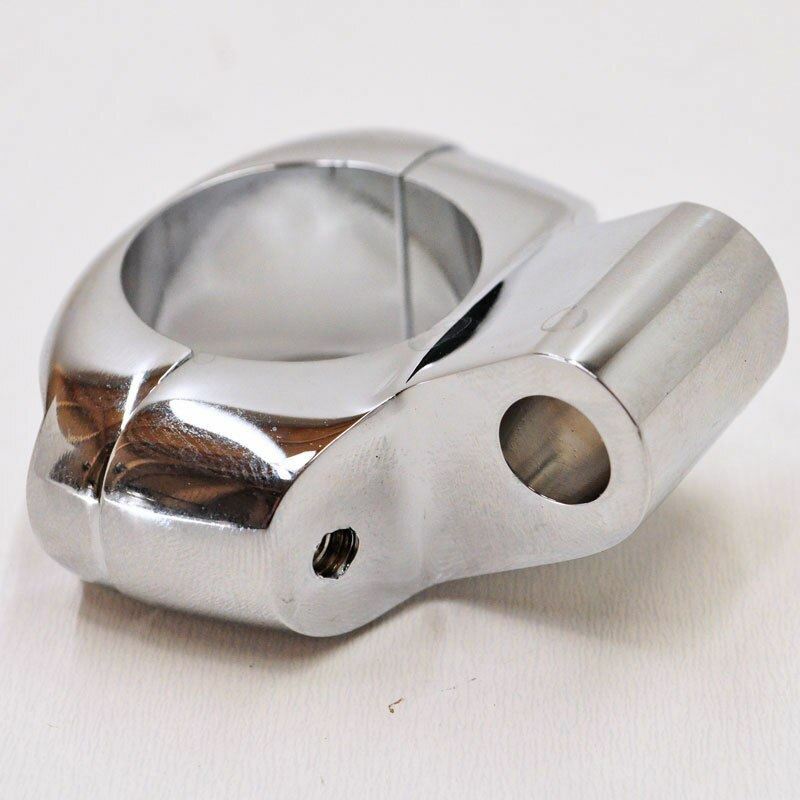 Chrome Mirror Mount Clamp for 1" Handlebars w/ 5/16" Mounting Hole Harley