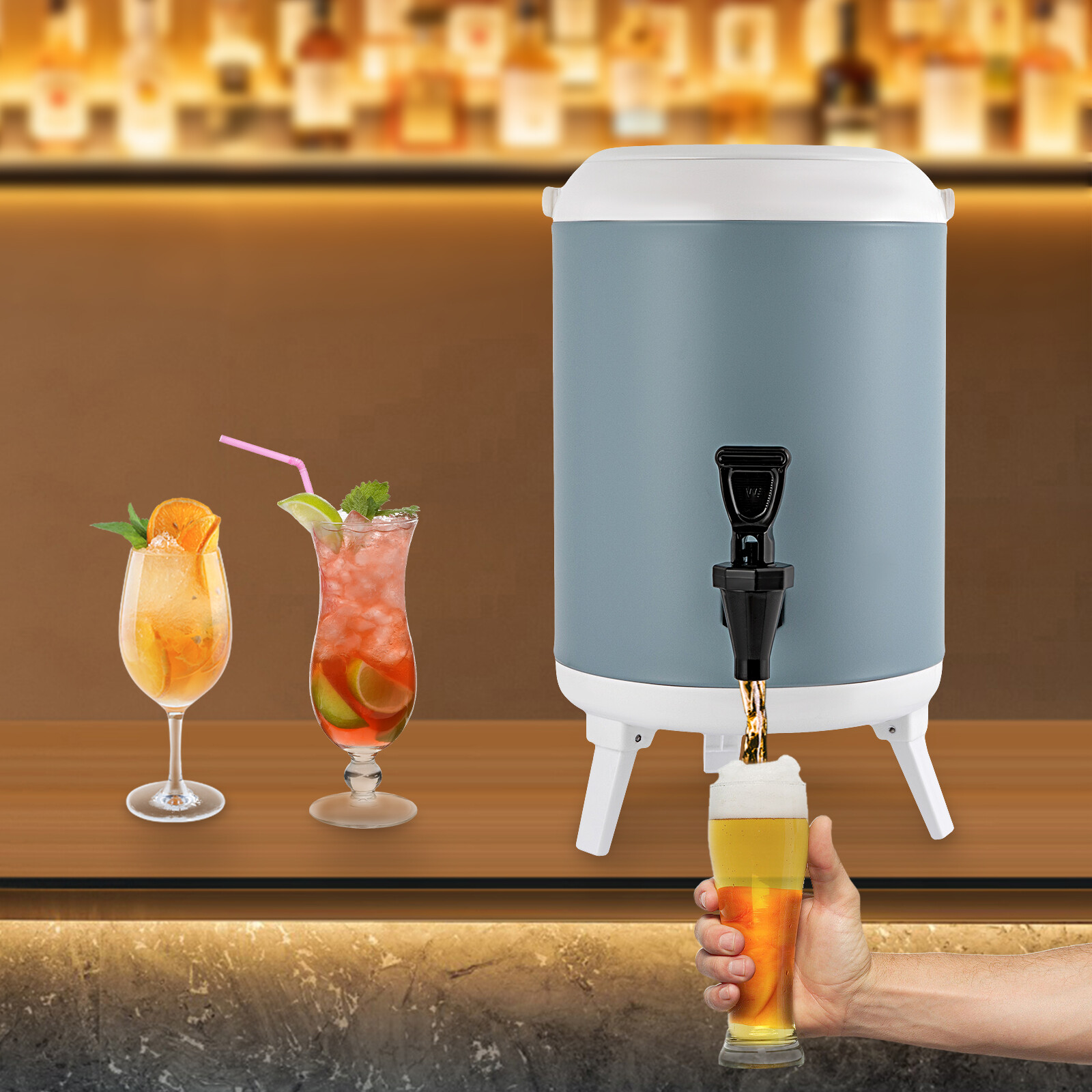 8L/1.9 Gallons Insulated Beverage Dispenser Thermal Hot & Cold Drink Dispenser