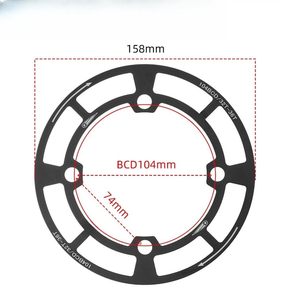 104BCD Chainring Protector for Mountain Bikes with Oil Resistant Coating