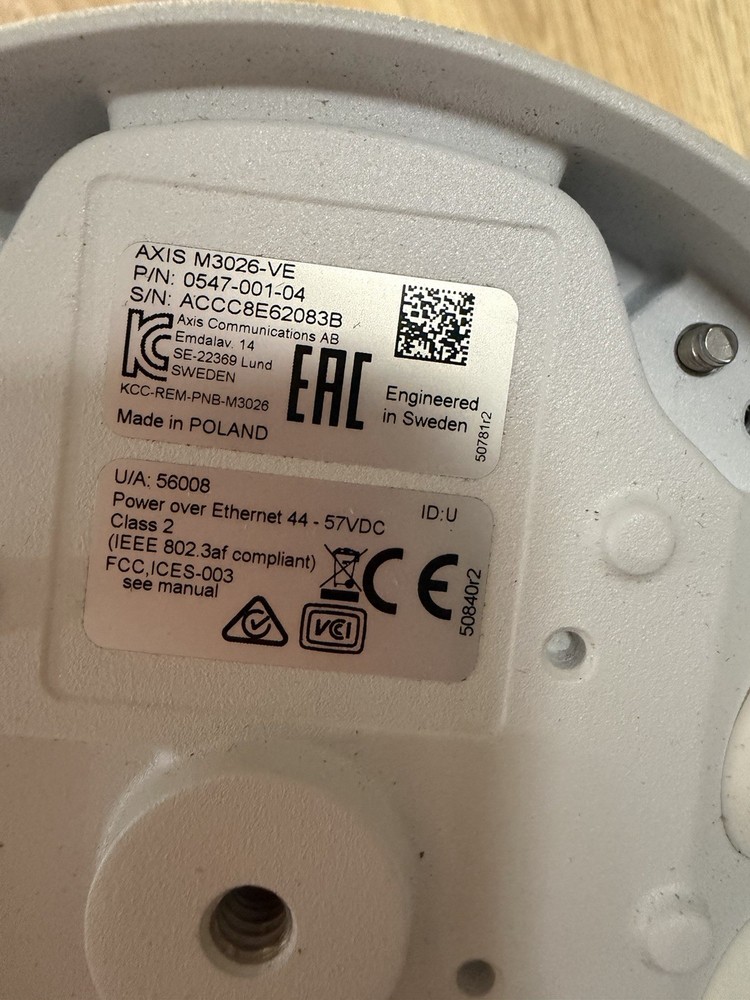 Axis M3026-VE Network Camera POE