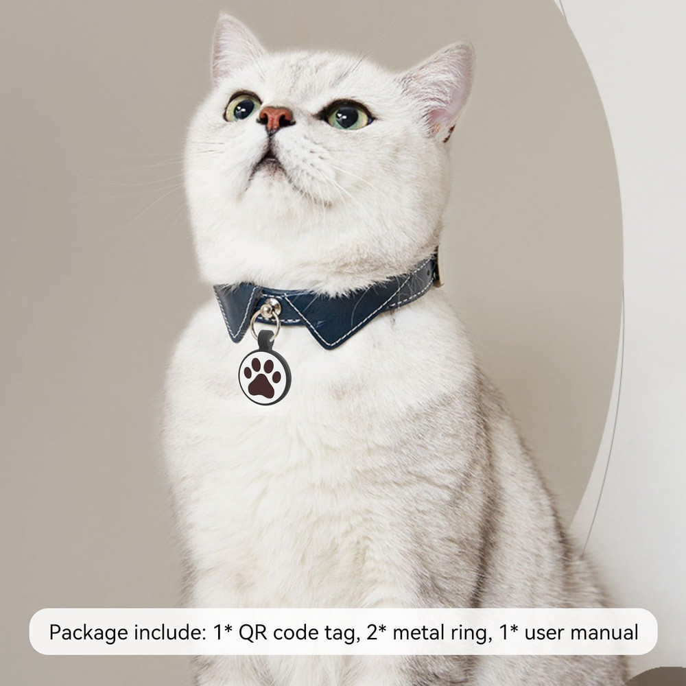 QR Code Cat Tag, Green, Modifiable Profile, Silent Silicone, 1"