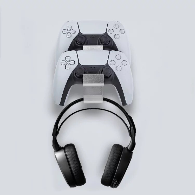 3Hook Multi-Purpose Wall Mount Bracket Holder Game Controller Headphones Headset