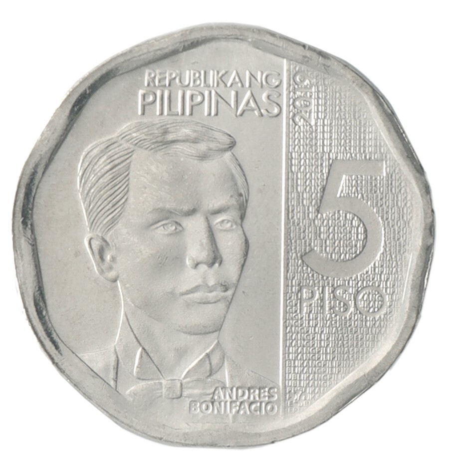 Philippines 5 Piso, 2017-2020, KM #302, Mint