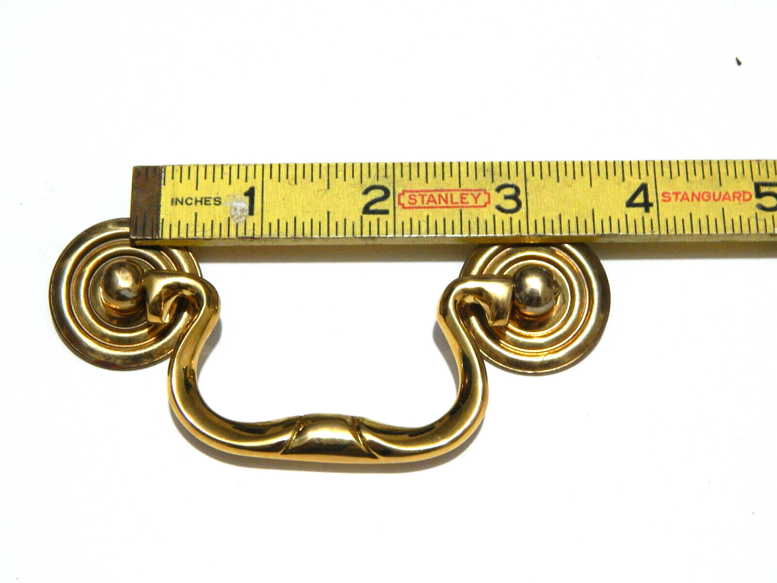 vintage Drawer Pull Dresser Chest Vanity Swan Neck Style Cast Brass