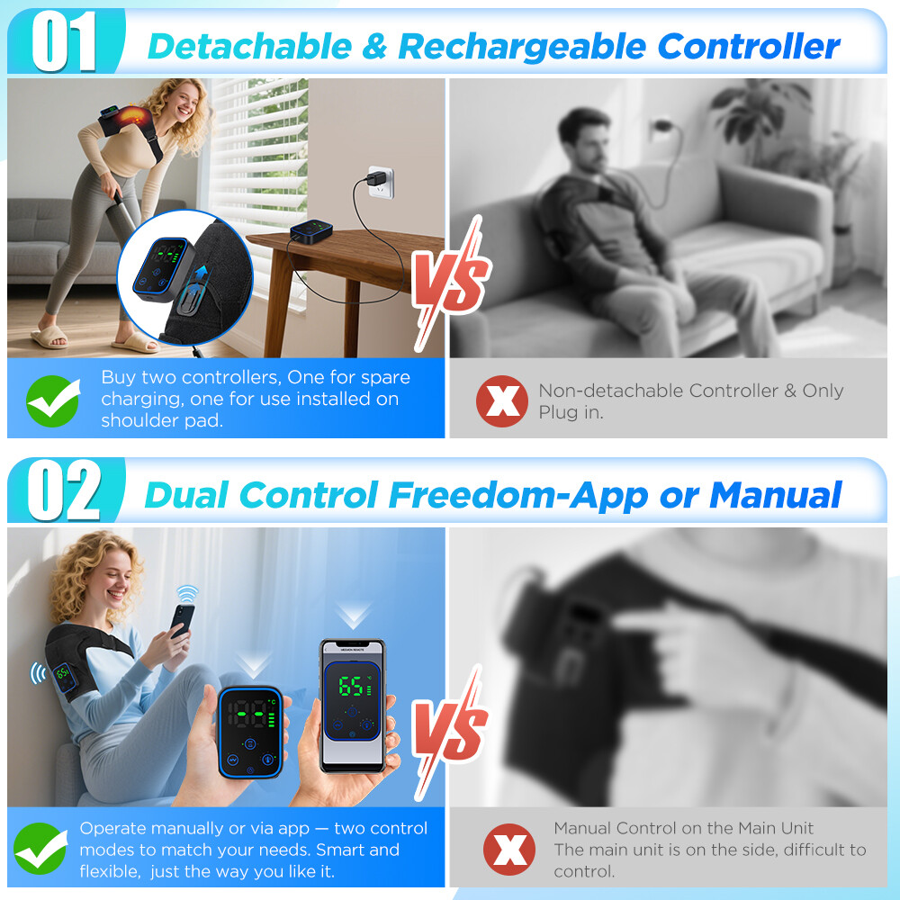 APP Control Shoulder Massager Graphene Heating Shoulder Brace with Vibration