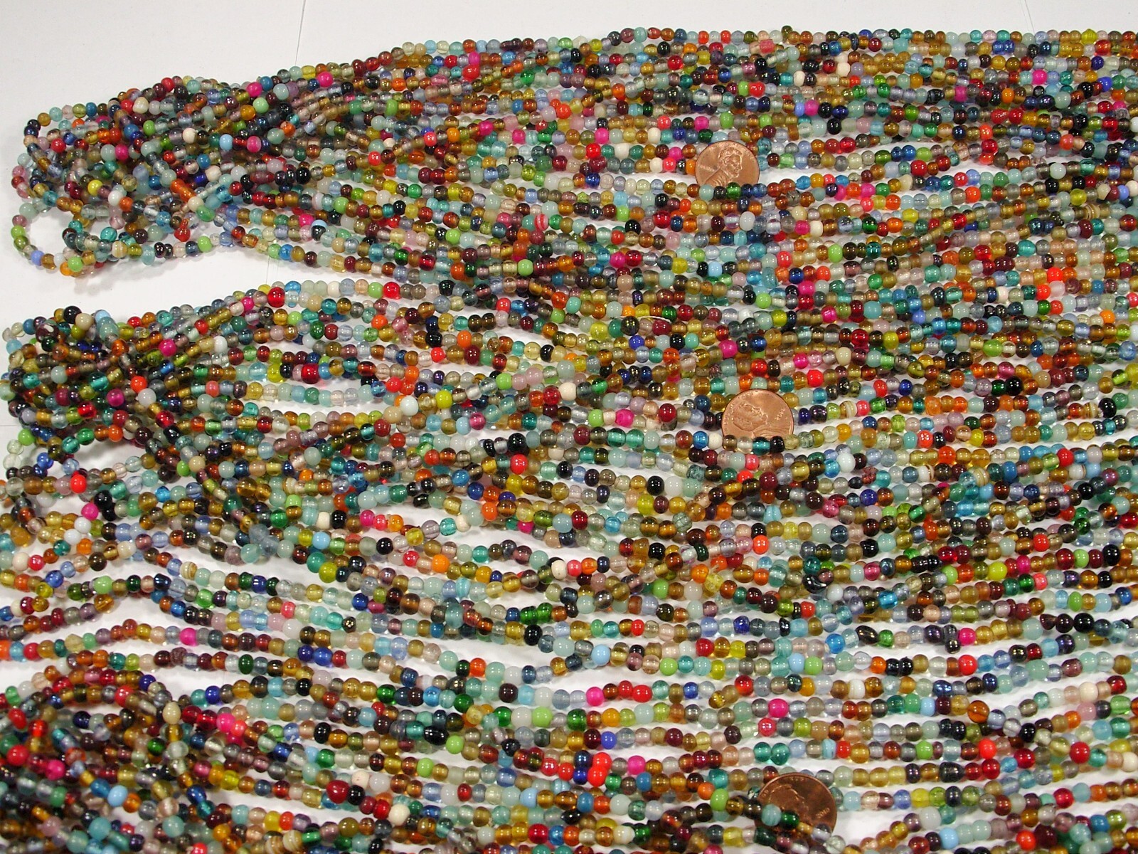 30 Strands 36" India Handmade Assorted Color Glass Beads Wholesale Bulk (CT-52)