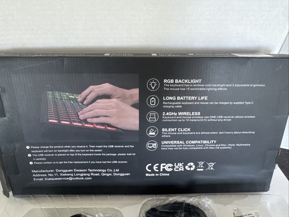 RGB KL1 Backlit Wireless Keyboard And Mouse Combo