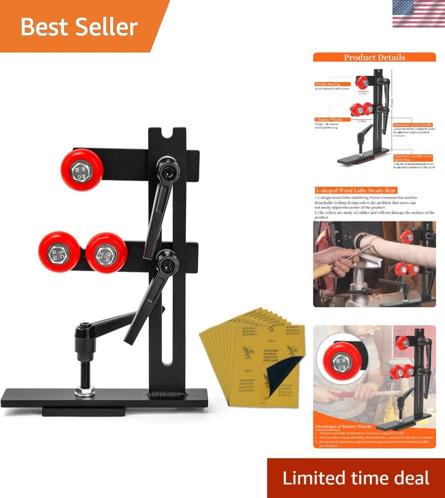 Sturdy Wood Lathe Accessory with Adjustable Wheels