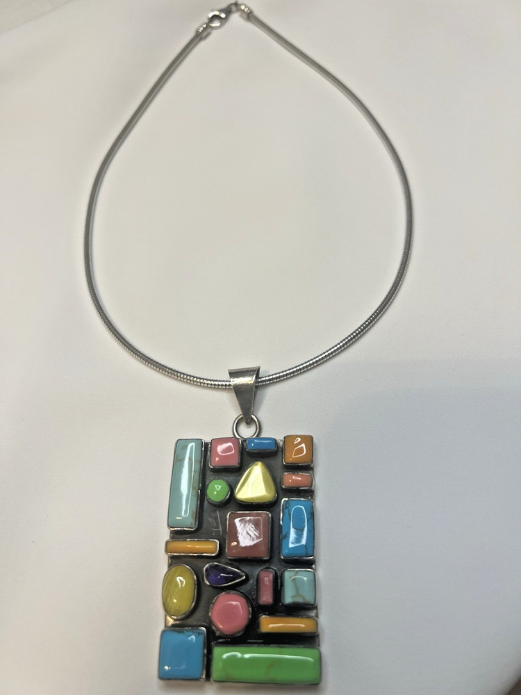 Sterling Silver handcrafted turquoise necklace
