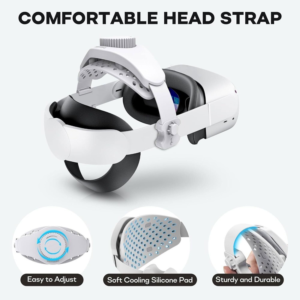 Adjustable Head Strap for Meta Quest 3 Elite Strap Quest 2/Pro/Pico 4 VR Headset