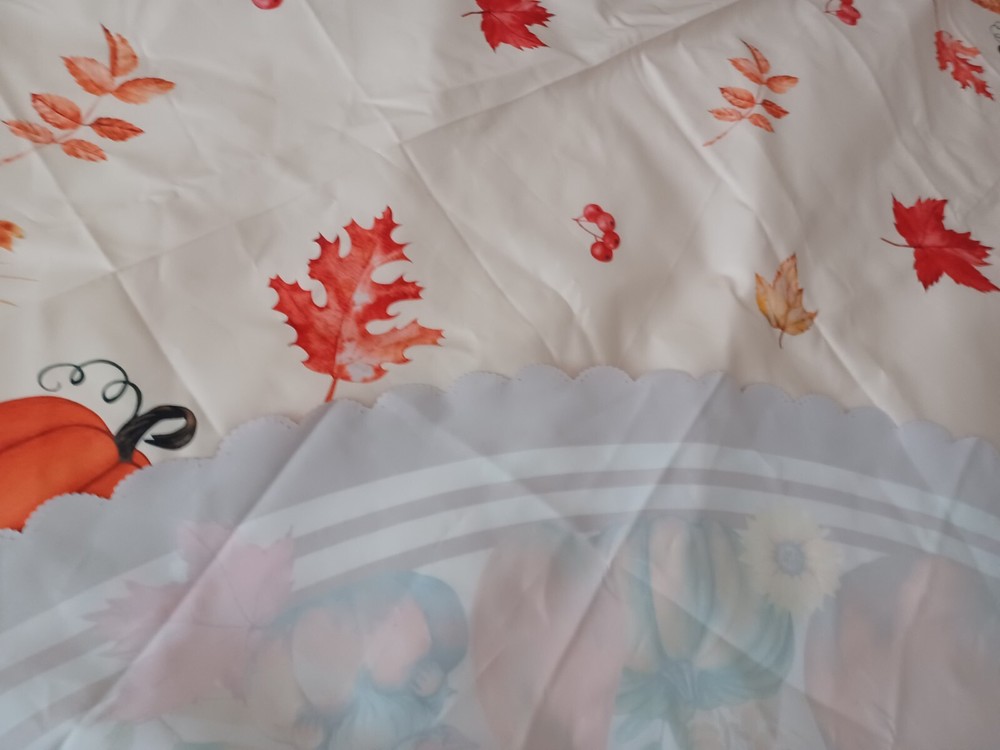 57-58" round pumpkin polyester tablecloth new