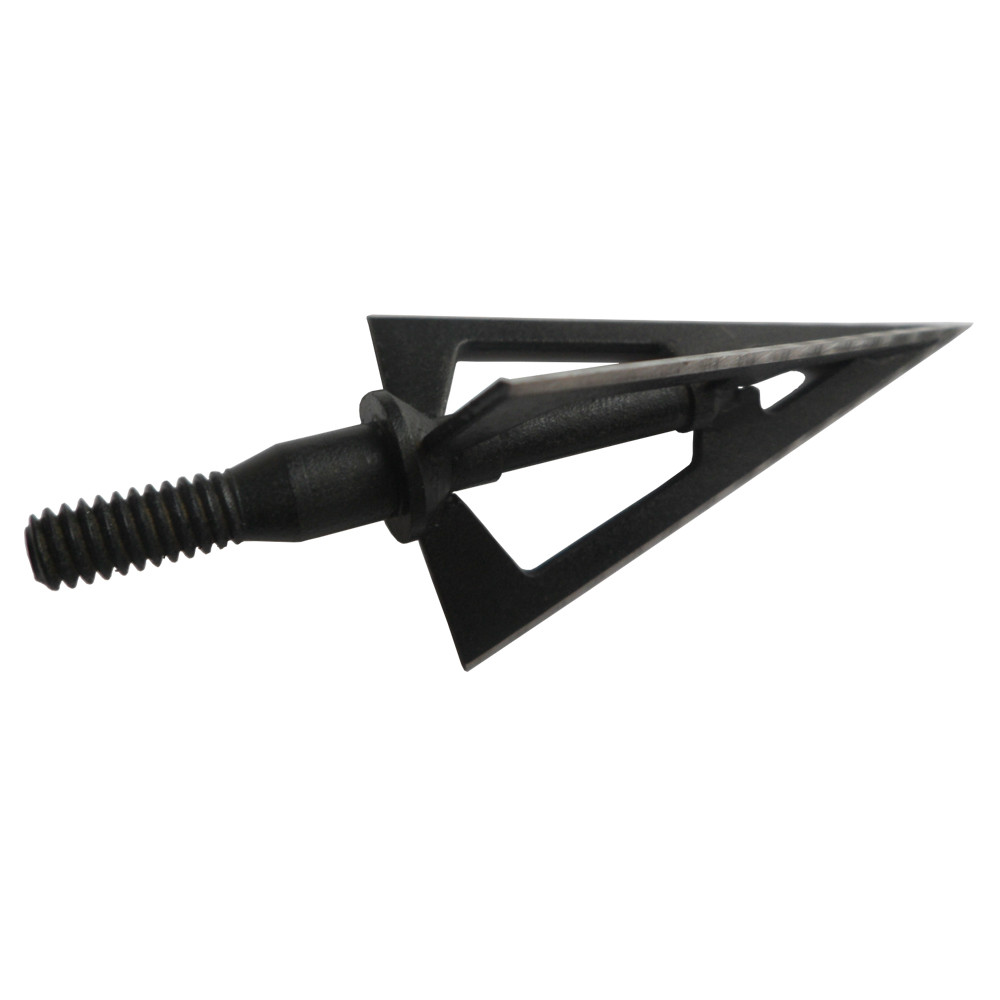 12Pcs Hunting Broadheads Stainless Steel Black Whirlwind 3-Blade Cut Arrow Tip