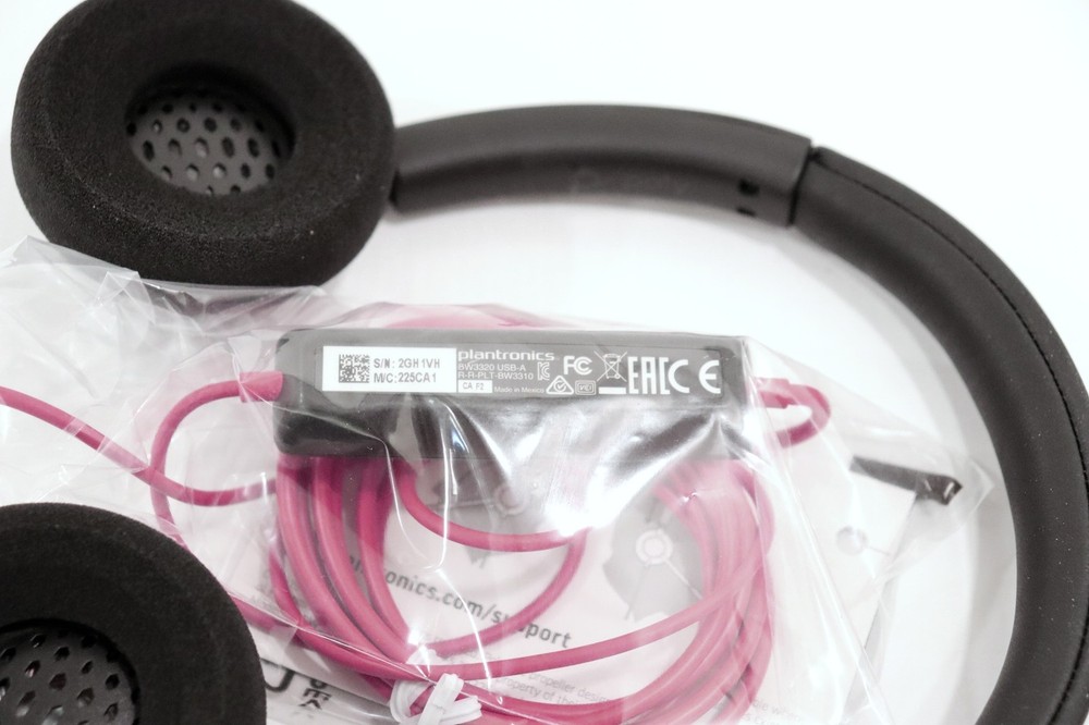 Poly Blackwire 3320 Wired USB Headset (Black/Red)