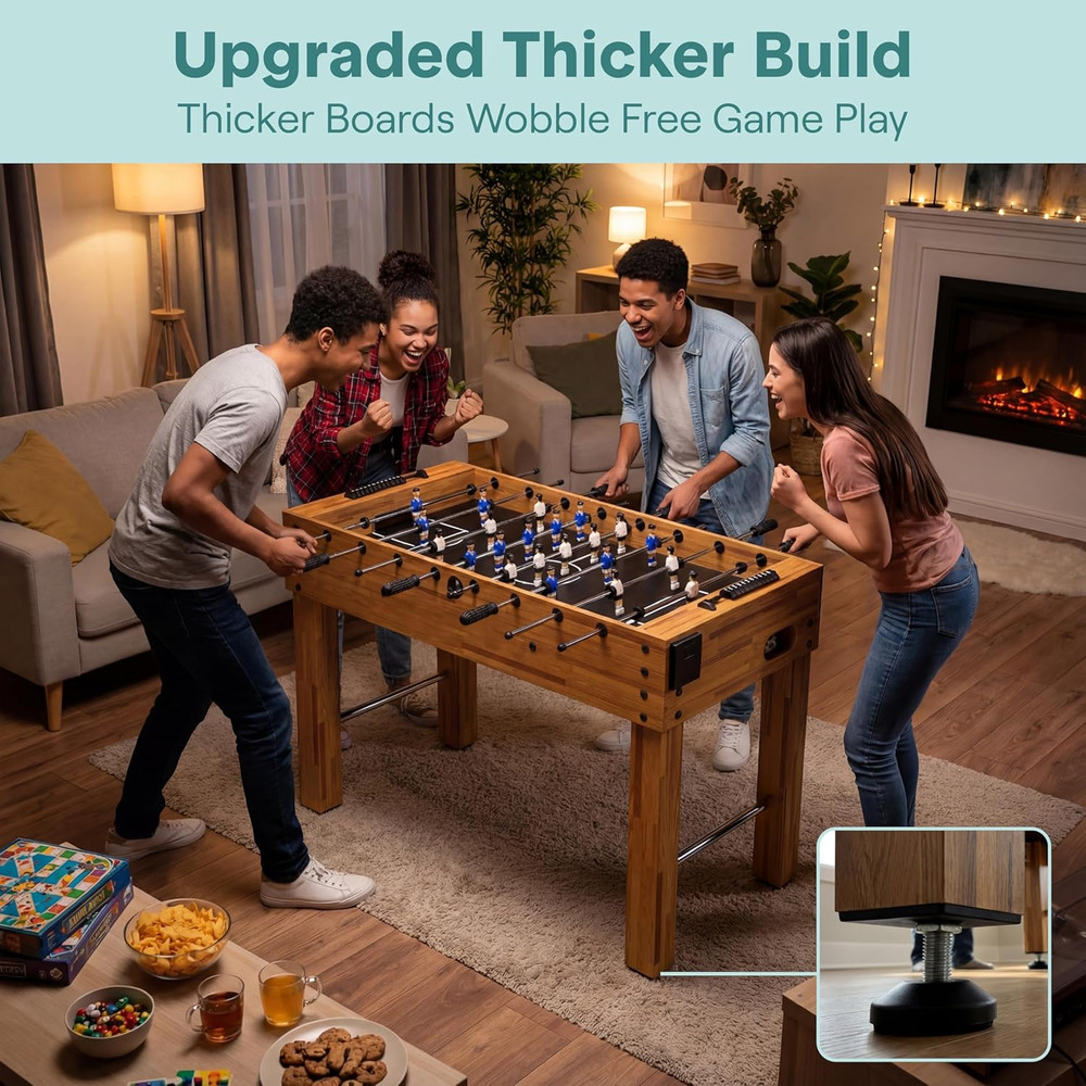 48In Competition Sized Foosball Table - Height Adjustable Arcade Soccer Set for
