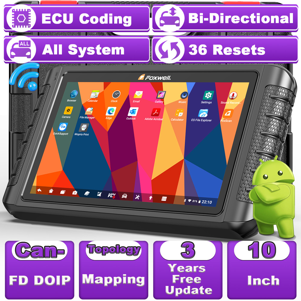 Foxwell NT1009 BT Car ALL System Bidirectional Diagnostic Scanner Key ECU Coding
