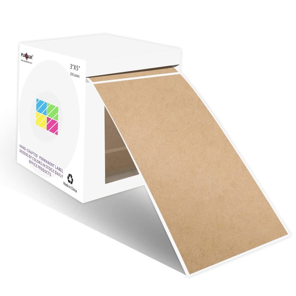 PARLAIM 3 X 5 Inch Rectangle Adhesive Color Coding Stickers,Kraft Rectangle L...