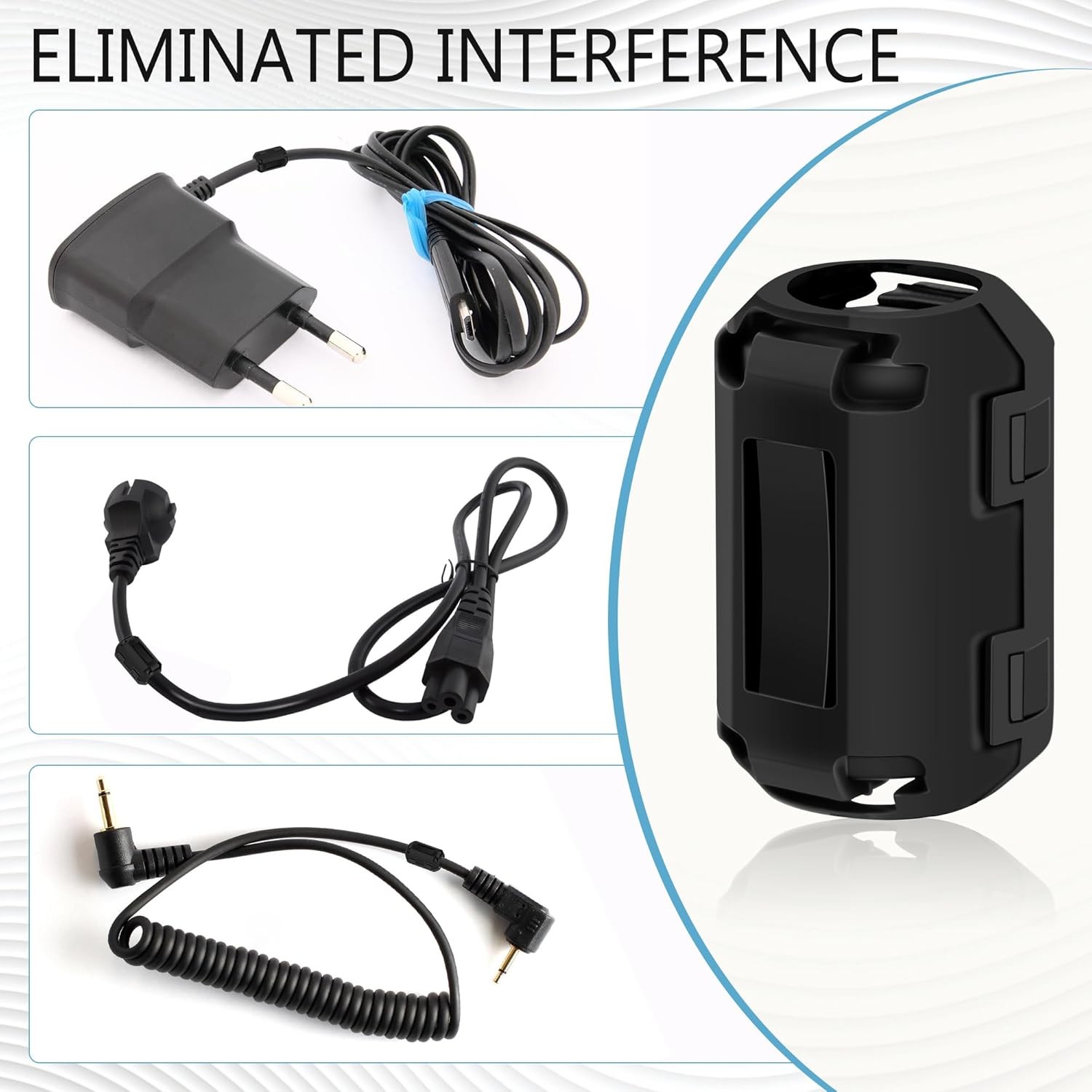 25Pcs Ferrite Chokes Ferrite Beads Snap on RFI EMI Noise Suppressor Cable Clip