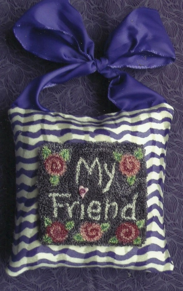 Waxing Moon "My Friend" Punchneedle Embroidery Pattern w/Fabric
