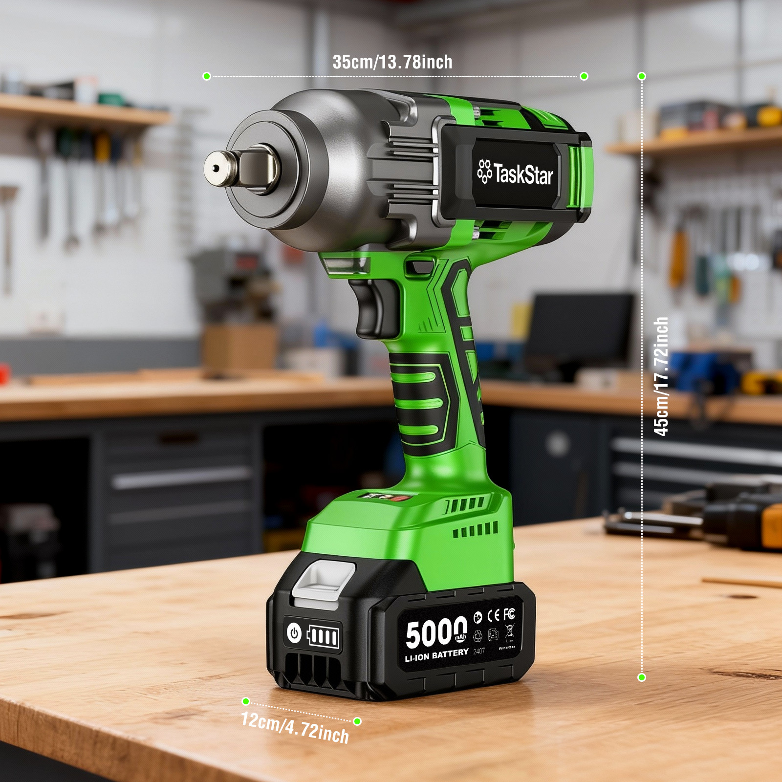 Taskstar 3/4 in Cordless Impact Wrench 2000Nm 1475ft-lbs Electric Impact Gun