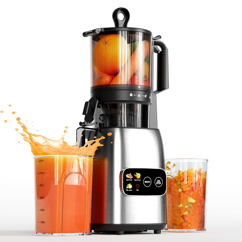 Juicer Machines, 5.4" Extra Large Feed Chute Cold Press Juicer, Juice Maker E...