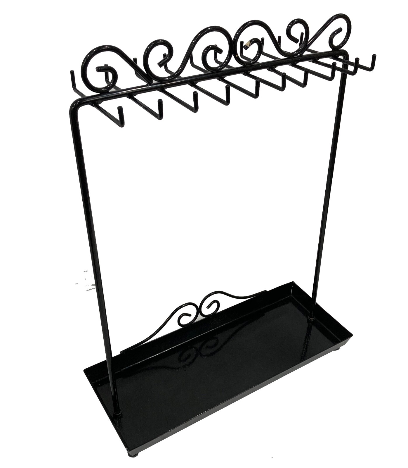 Black Metal Necklace/Bracelets Display Stand, Jewelry Organizer Rack - 20 Hooks
