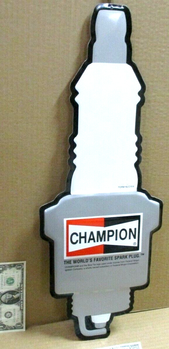 CHAMPION --- Looks Like a GIANT Spark Plug - CAR TRUCK Tune-Up Sign - SPEED SHOP