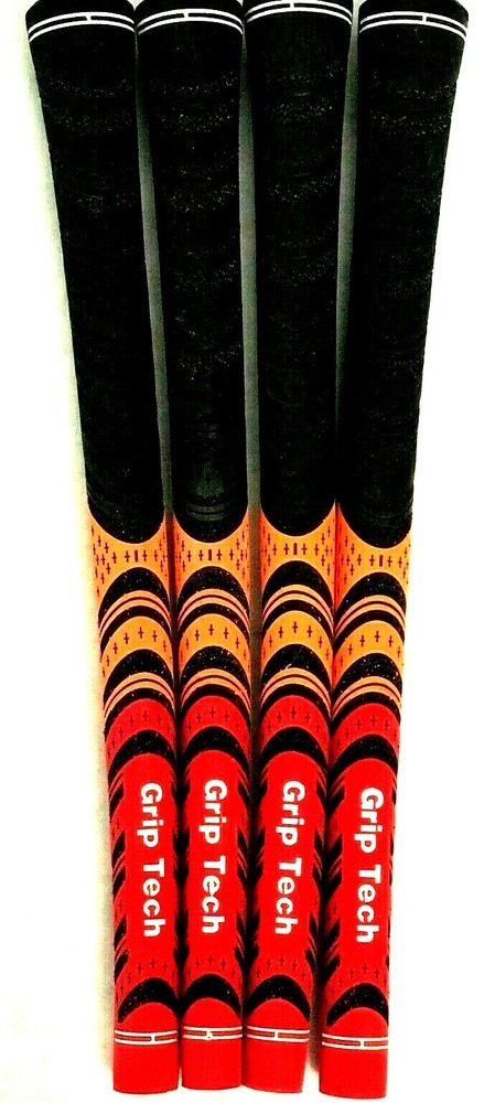 1 NEW Grip-Tech MULTI COMPOUND golf grip - BLACK ORANGE RED - Standard Size