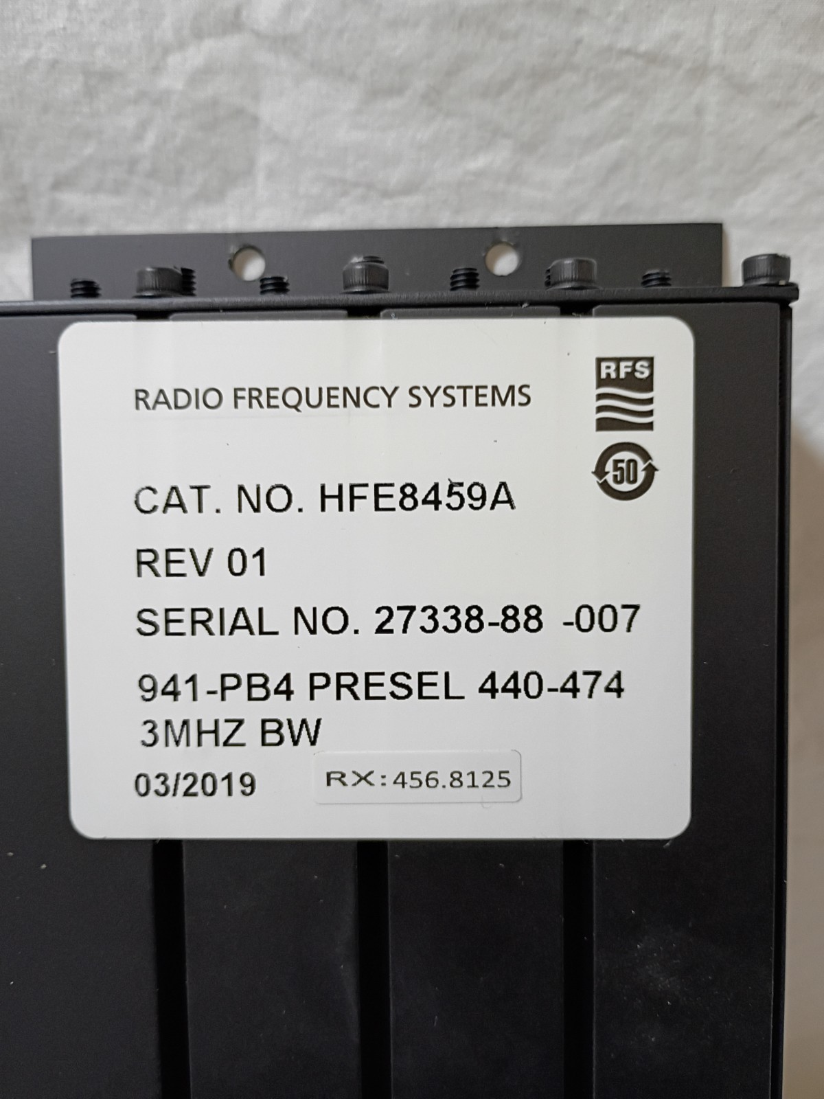 Radio Frequency Systems HFE8459A Radio Communication Part 466.6875 MHz