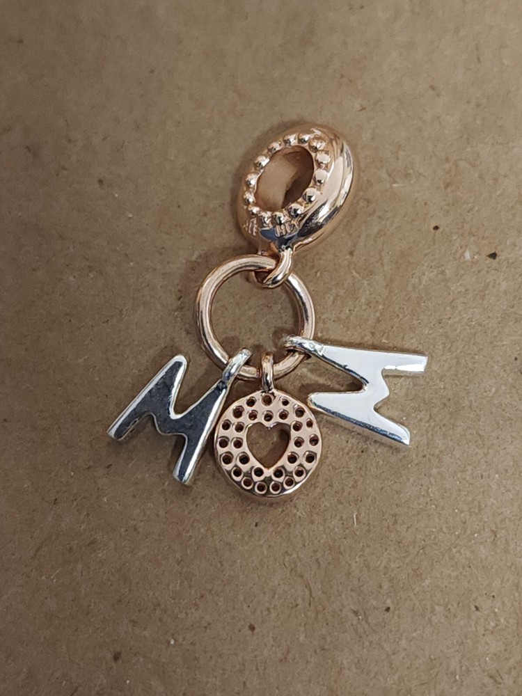 AUTHENTIC PANDORA ROSE MOM LETTERS DANGLE CHARM #788828C01