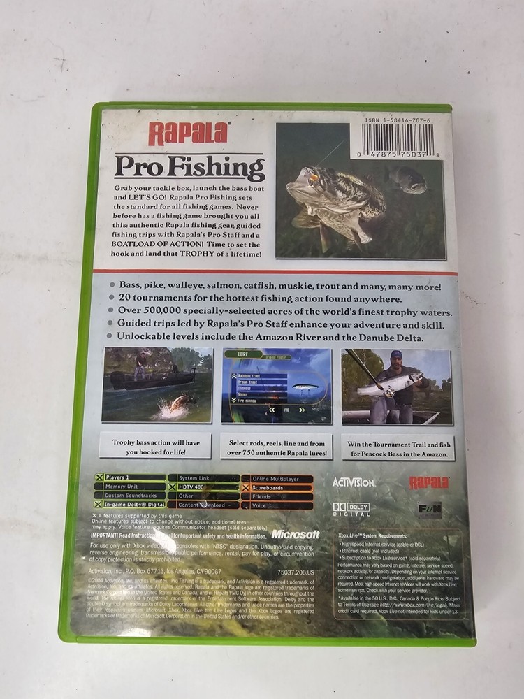 xbox rapala pro fishing CASE ONLY NO GAME