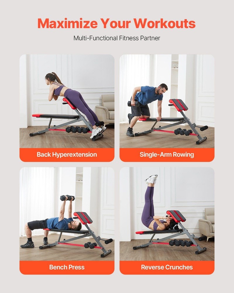 660lb Adjustable Full-Body Workout Bench with Hyperextension & Core Features