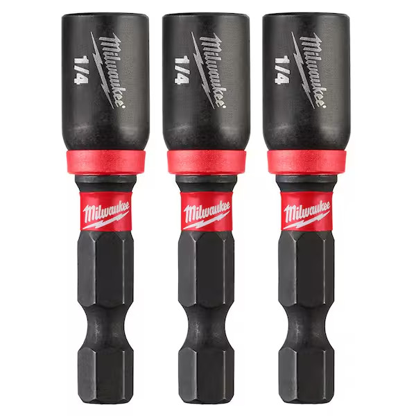 1/4 In. X 1-7/8 In. Shockwave Magnetic Nut Driver Bit (3-Pack)